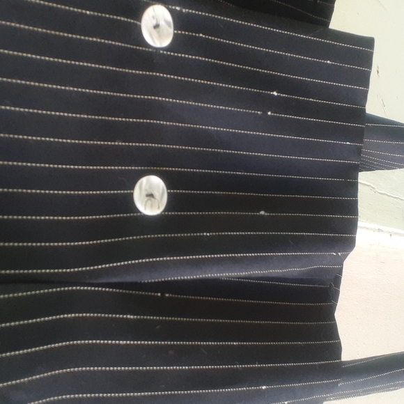 Alan Paige Black Pinstripe Mini Skirt Suit size M - Picture 4 of 17